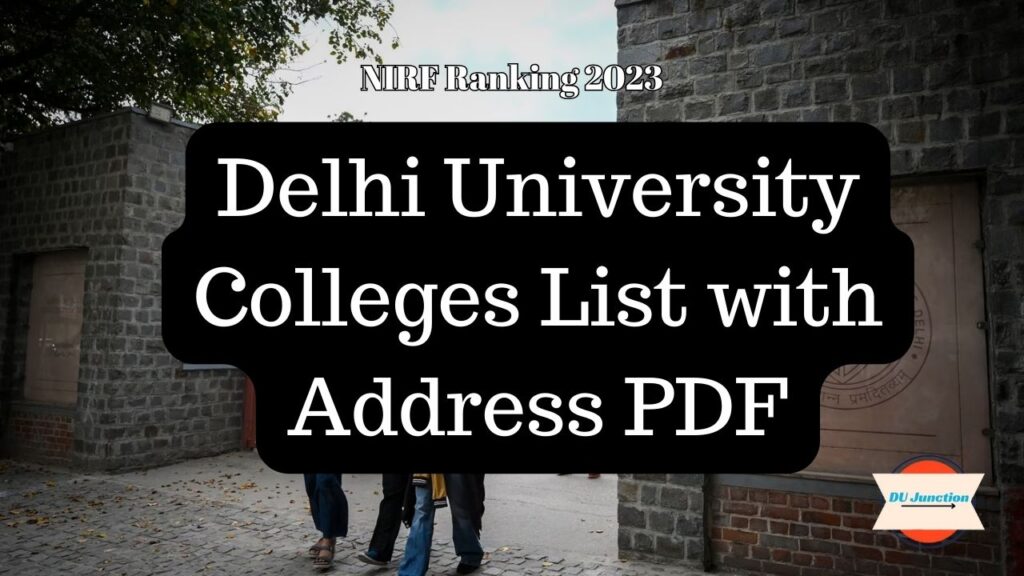 Delhi University Colleges List with Address PDF